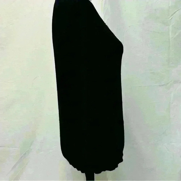 Elle Black Long Sleeve Sweater Sz S Pearl Bow Detail Pullover - Picture 9 of 13